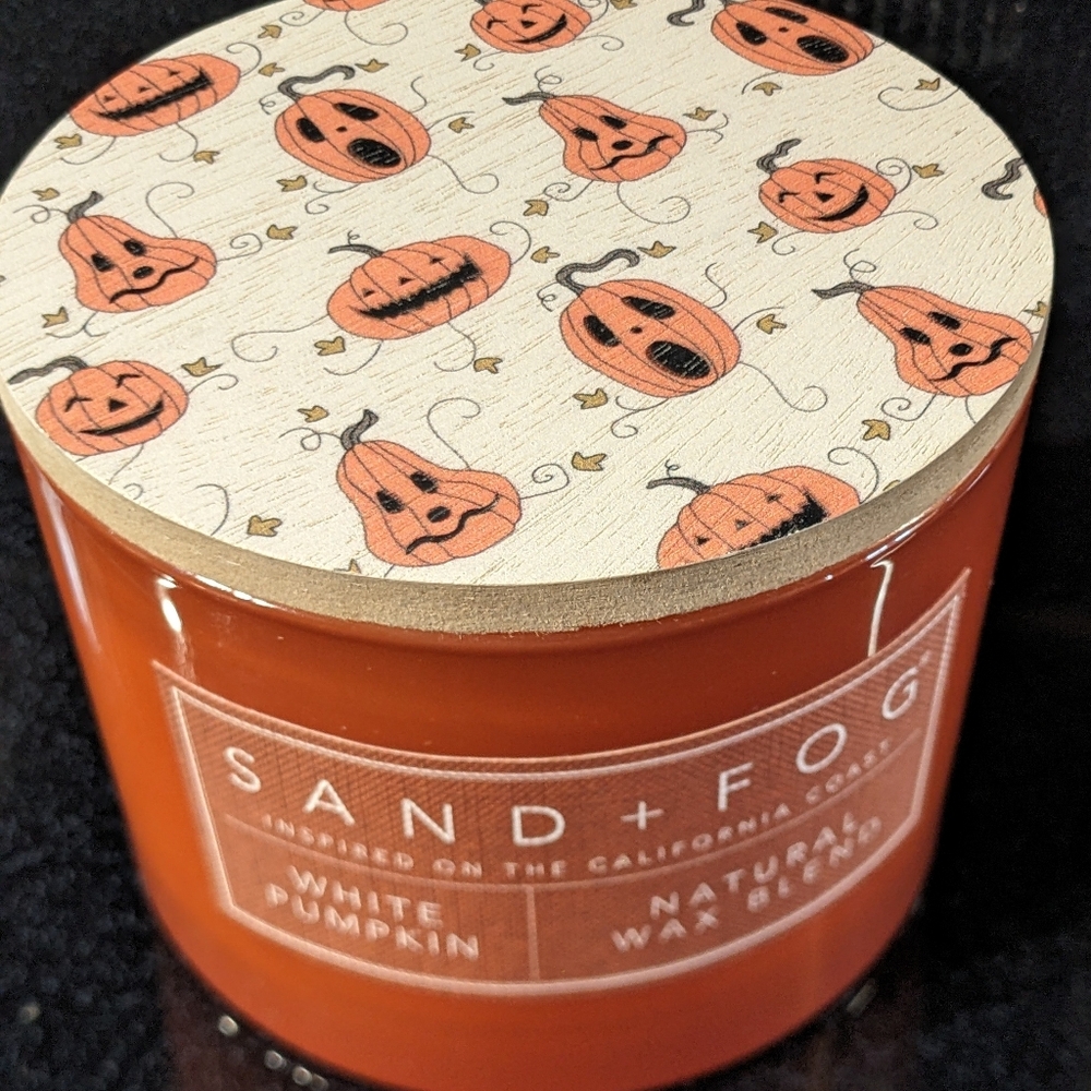 SAND + FOG White Pumpkin 12 oz Candle Double Wicks Sweet & Spicy Scent
